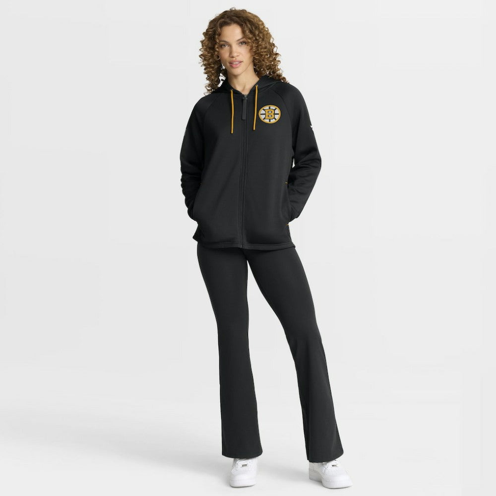 Boston Bruins Fanatics Women's Authentic Pro Rink Raglan Full-Zip Hoodie - Black | US 202493241