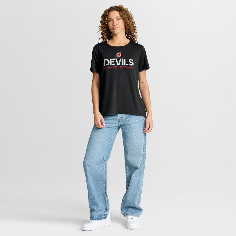 New Jersey Devils Fanatics Women's Authentic Pro Rink Tech T-Shirt - Black | US 202493295