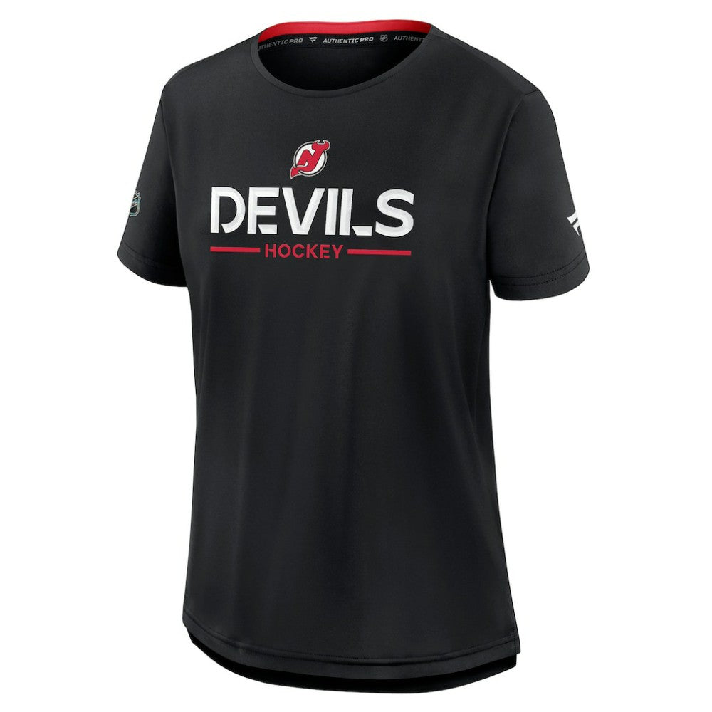 New Jersey Devils Fanatics Women's Authentic Pro Rink Tech T-Shirt - Black | US 202493295
