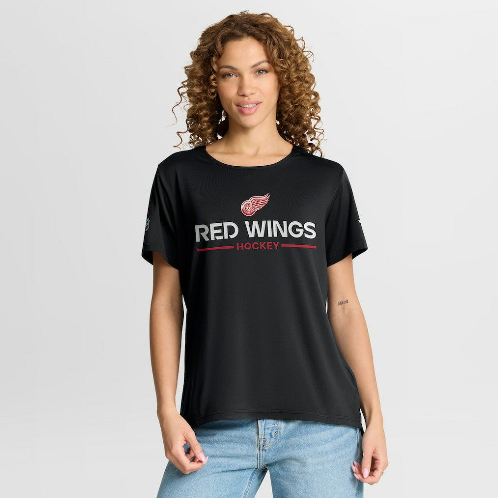 Detroit Red Wings Fanatics Women's Authentic Pro Rink Tech T-Shirt - Black | US 202493318