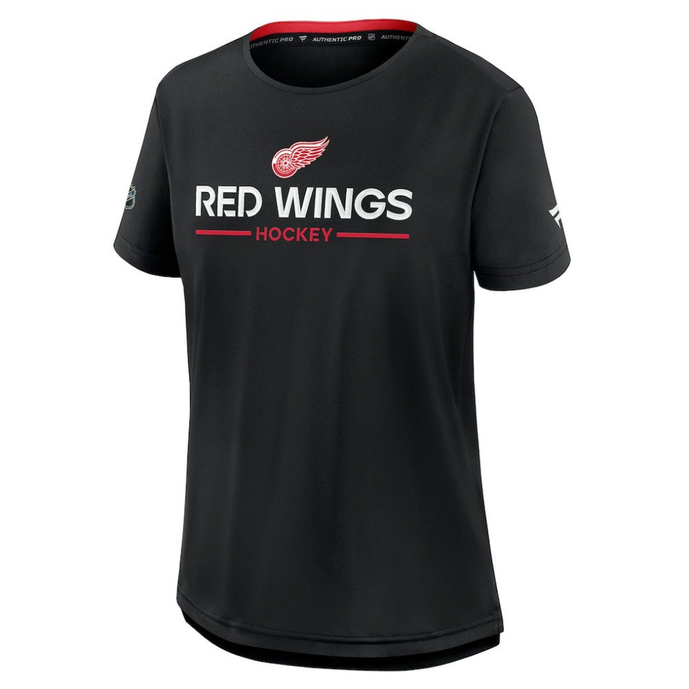 Detroit Red Wings Fanatics Women's Authentic Pro Rink Tech T-Shirt - Black | US 202493318