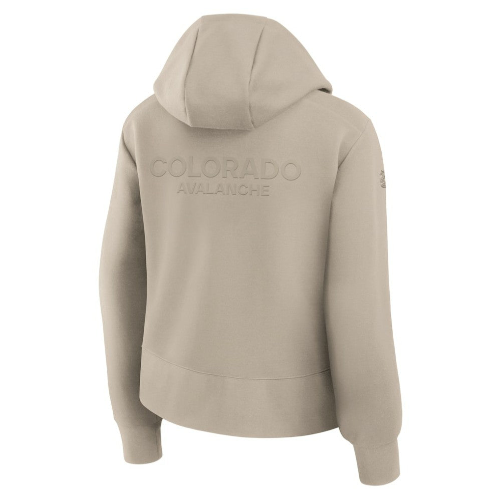 Colorado Avalanche Fanatics Women's Authentic Pro Road Tri-Blend Quarter-Zip Hoodie - Tan | US 202493430