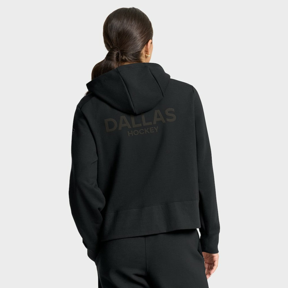 Dallas Stars Fanatics Women's Authentic Pro Road Tri-Blend Quarter-Zip Hoodie - Black | US 202493438