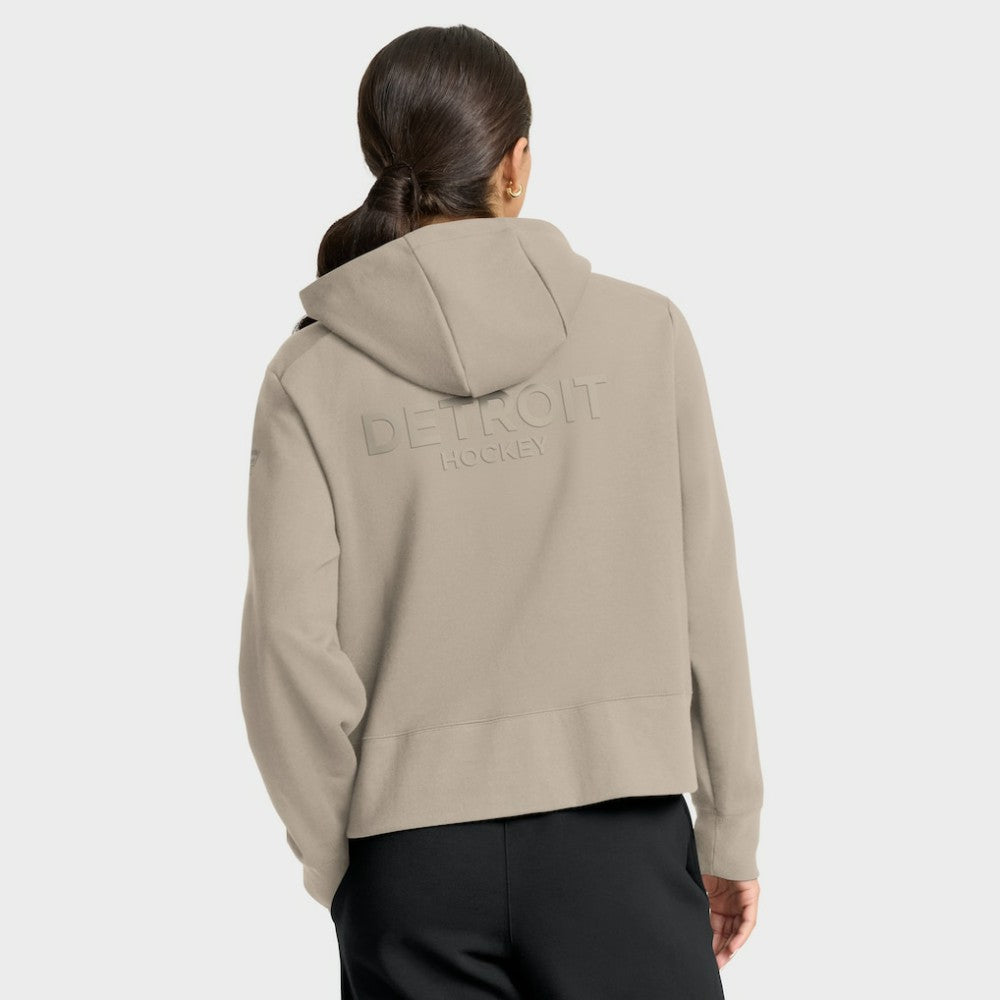 Detroit Red Wings Fanatics Women's Authentic Pro Road Tri-Blend Quarter-Zip Hoodie - Tan | US 202493440