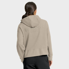 Detroit Red Wings Fanatics Women's Authentic Pro Road Tri-Blend Quarter-Zip Hoodie - Tan | US 202493440