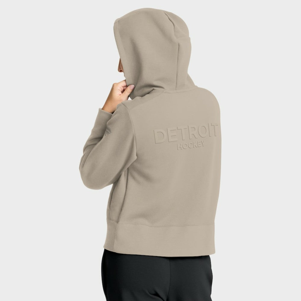 Detroit Red Wings Fanatics Women's Authentic Pro Road Tri-Blend Quarter-Zip Hoodie - Tan | US 202493440