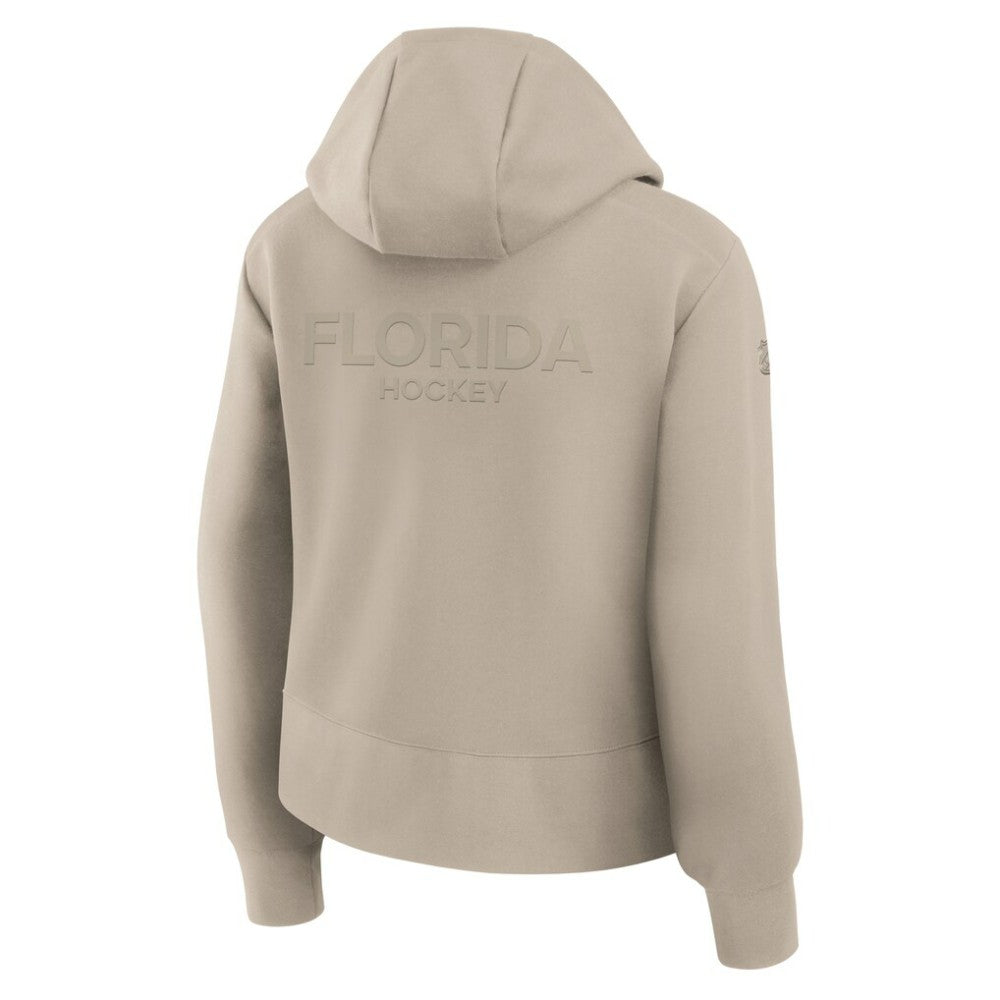 Florida Panthers Fanatics Women's Authentic Pro Road Tri-Blend Quarter-Zip Hoodie - Tan | US 202493446