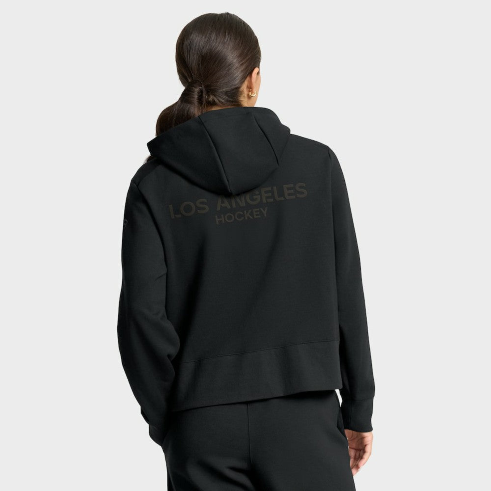 Los Angeles Kings Fanatics Women's Authentic Pro Road Tri-Blend Quarter-Zip Hoodie - Black | US 202493450