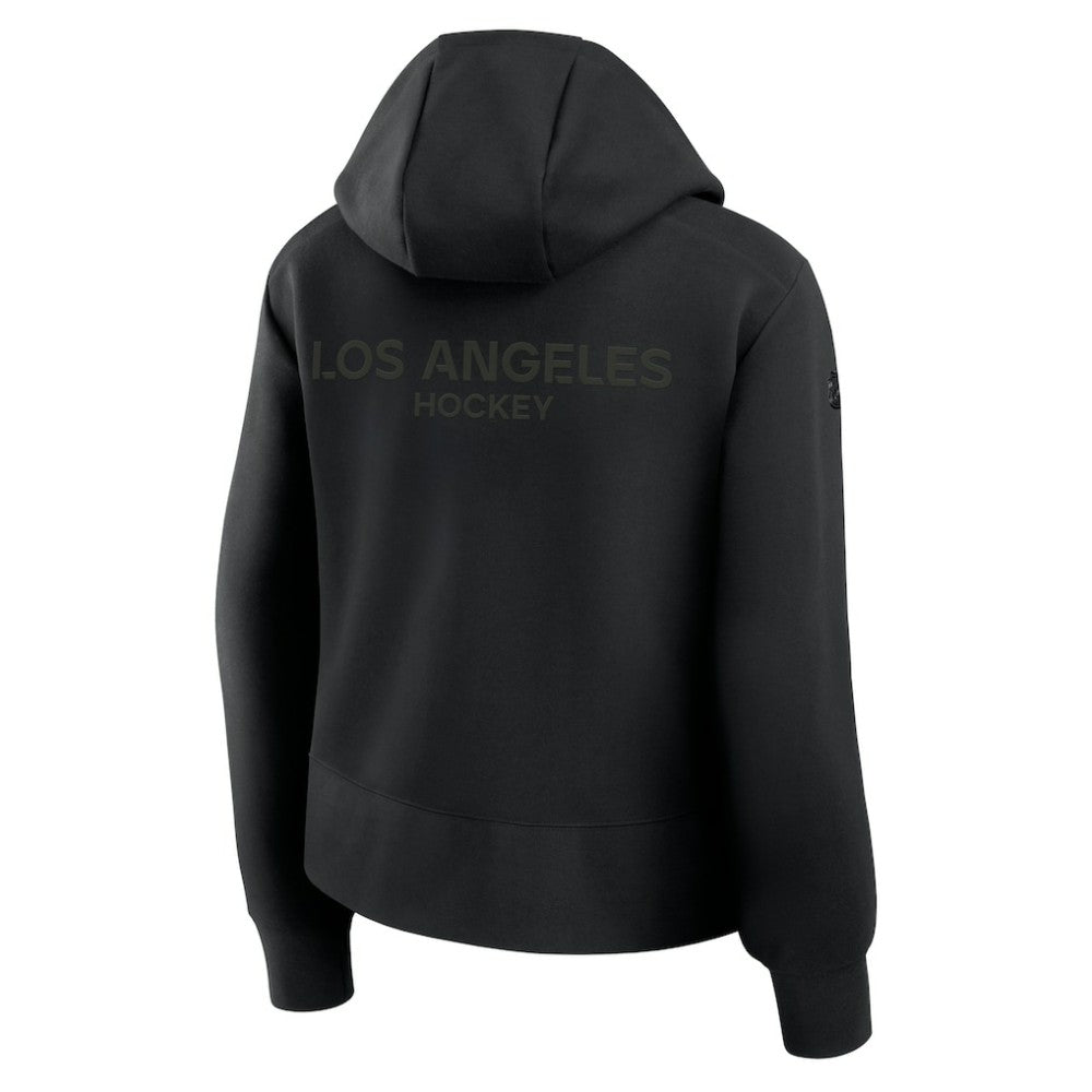 Los Angeles Kings Fanatics Women's Authentic Pro Road Tri-Blend Quarter-Zip Hoodie - Black | US 202493450