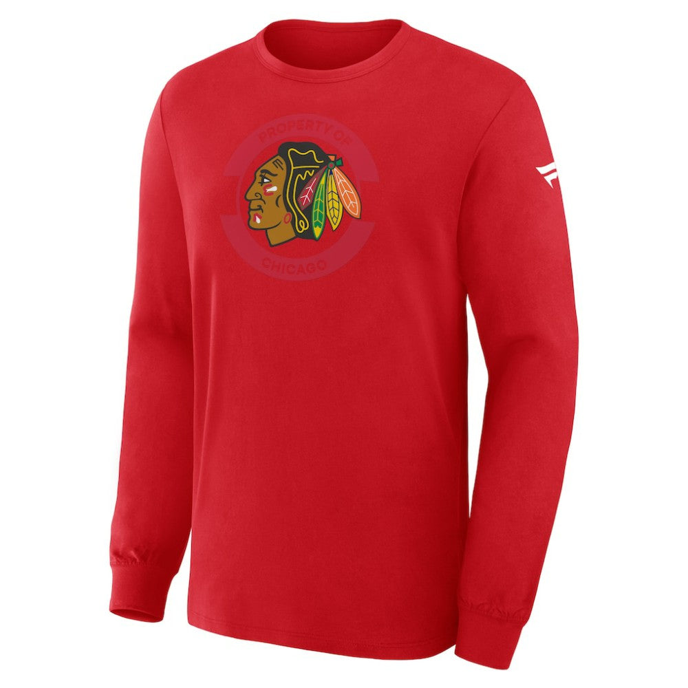 Chicago Blackhawks Fanatics Authentic Pro Property Of Practice Long Sleeve T-Shirt - Red | US 202494484