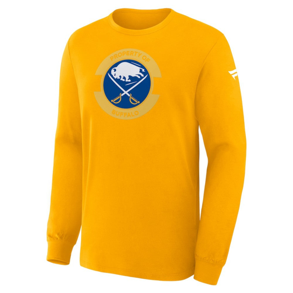 Buffalo Sabres Fanatics Authentic Pro Property Of Practice Long Sleeve T-Shirt - Gold | US 202494496