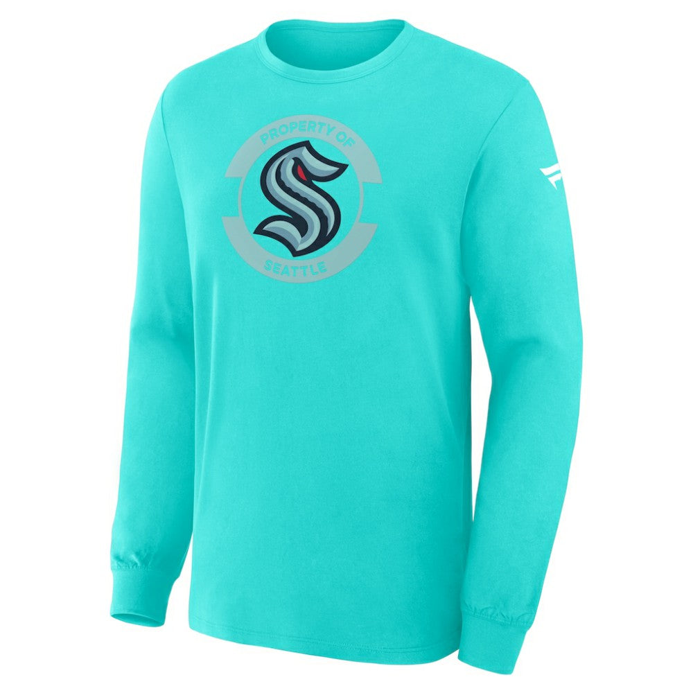 Seattle Kraken Fanatics Authentic Pro Property Of Practice Long Sleeve T-Shirt - Light Blue | US 202494521