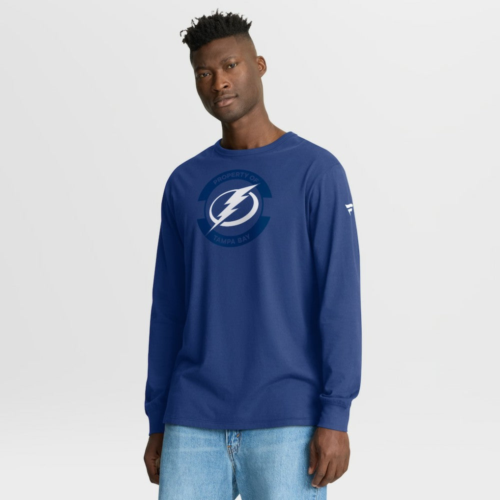 Tampa Bay Lightning Fanatics Authentic Pro Property Of Practice Long Sleeve T-Shirt - Blue | US 202494536