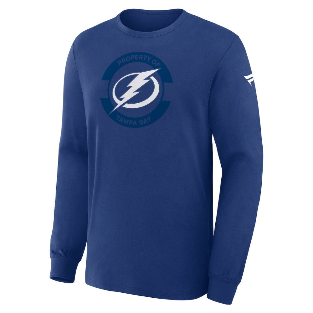 Tampa Bay Lightning Fanatics Authentic Pro Property Of Practice Long Sleeve T-Shirt - Blue | US 202494536