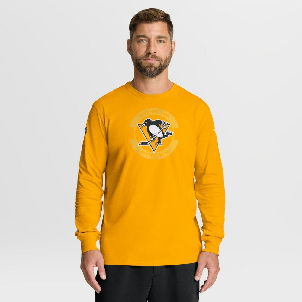 Pittsburgh Penguins Fanatics Authentic Pro Property Of Practice Long Sleeve T-Shirt - Gold | US 202494555