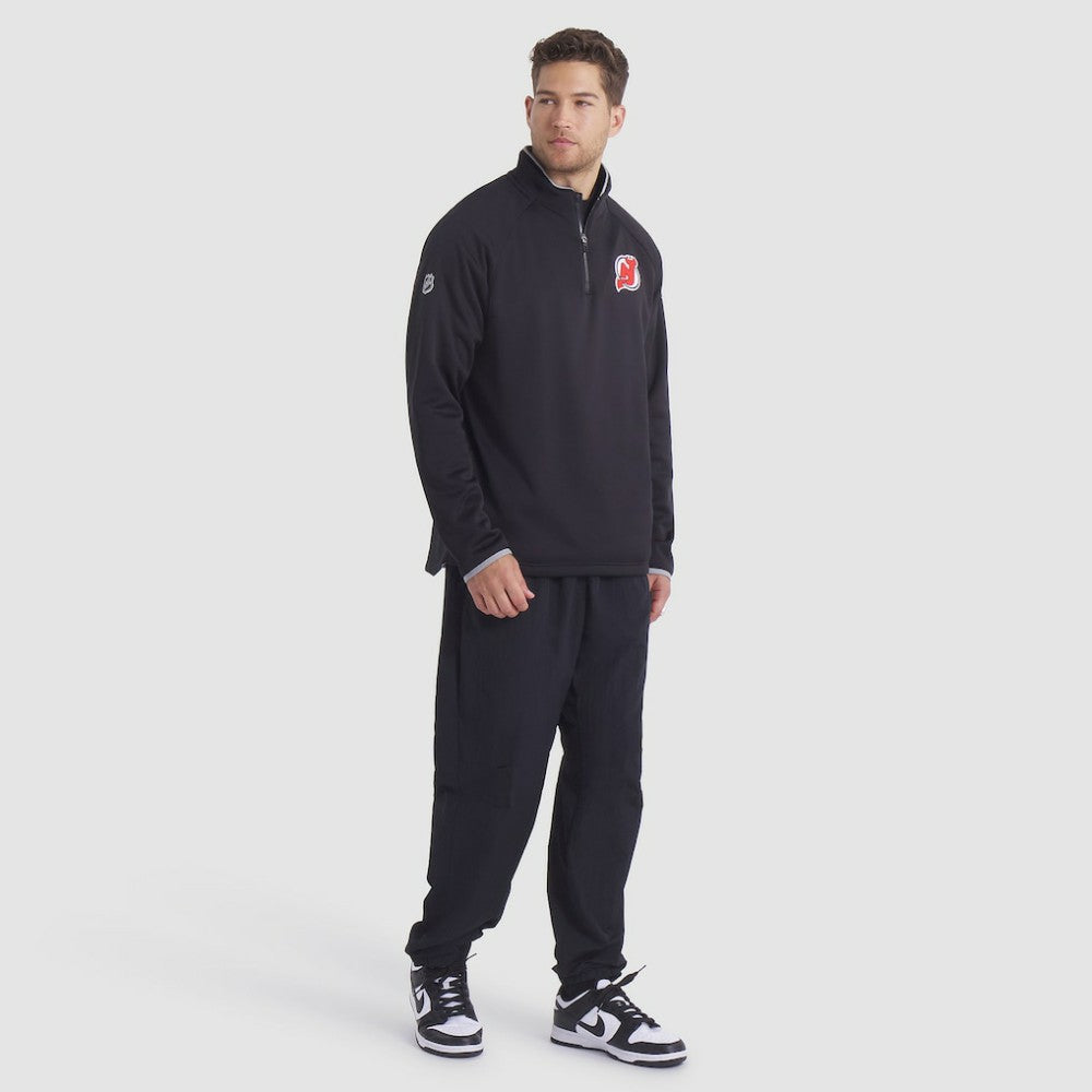 New Jersey Devils Fanatics Authentic Pro Rink Raglan Quarter-Zip Pullover - Black | US 202495199