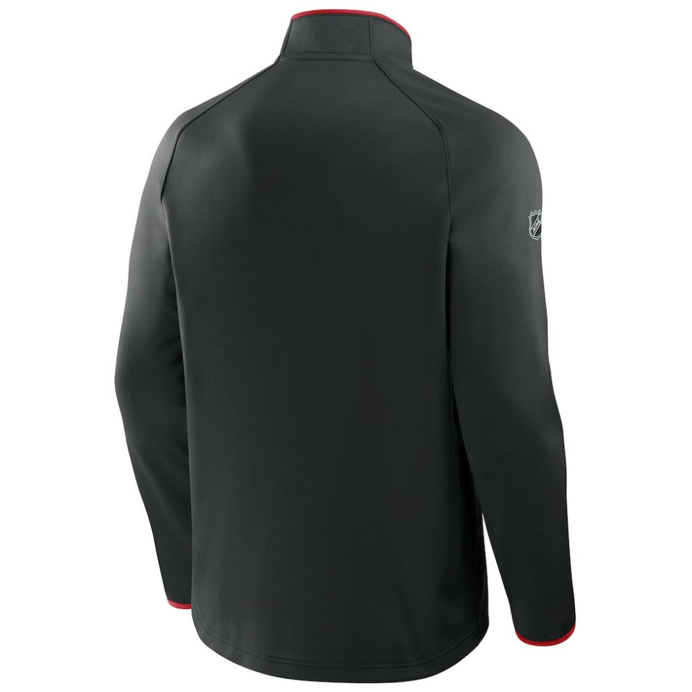 New Jersey Devils Fanatics Authentic Pro Rink Raglan Quarter-Zip Pullover - Black | US 202495199