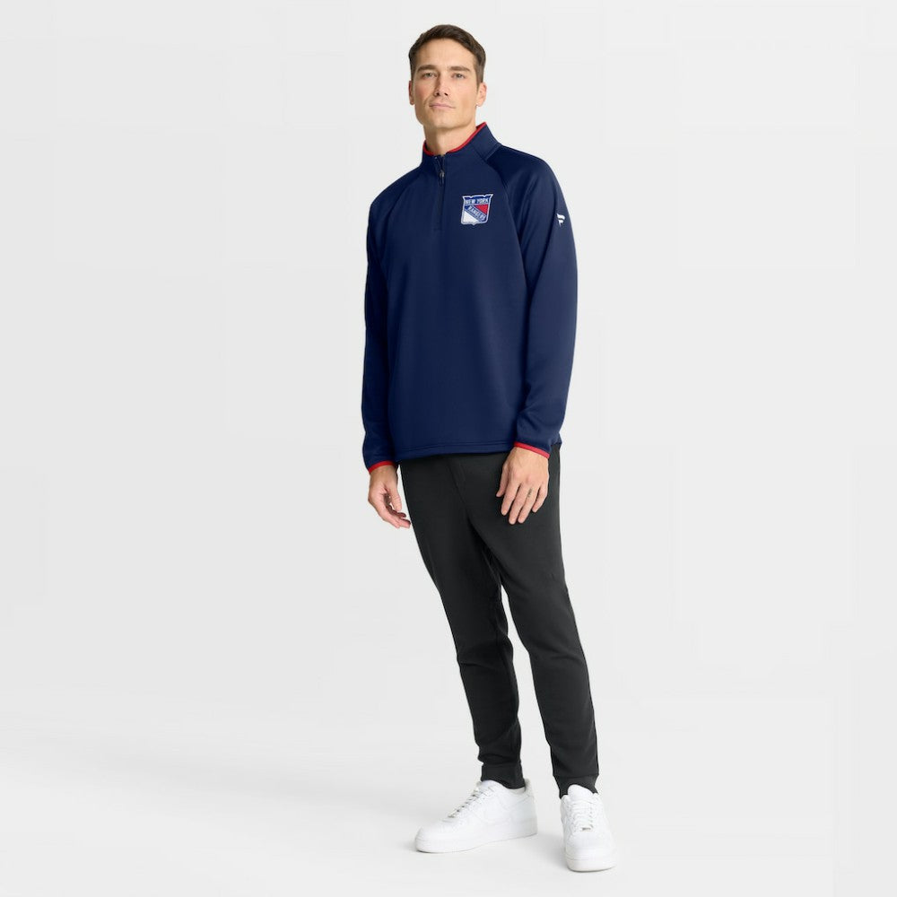 New York Rangers Fanatics Authentic Pro Rink Raglan Quarter-Zip Pullover - Navy | US 202495201