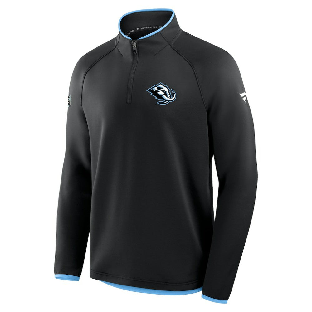 Utah Mammoth Fanatics Authentic Pro Rink Raglan Quarter-Zip Pullover - Black | US 202495202