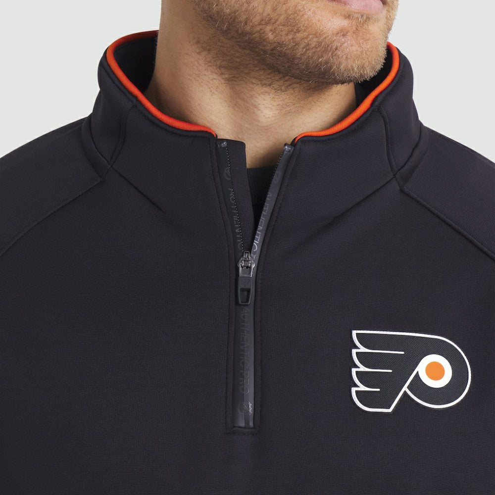 Philadelphia Flyers Fanatics Authentic Pro Rink Raglan Quarter-Zip Pullover - Black | US 202495205