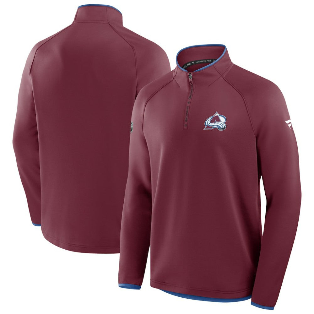 Colorado Avalanche Fanatics Authentic Pro Rink Raglan Quarter-Zip Pullover - Burgundy | US 202495208