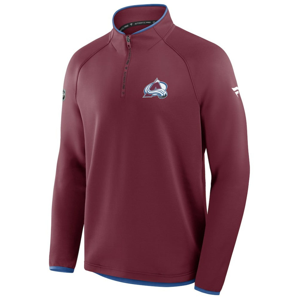 Colorado Avalanche Fanatics Authentic Pro Rink Raglan Quarter-Zip Pullover - Burgundy | US 202495208