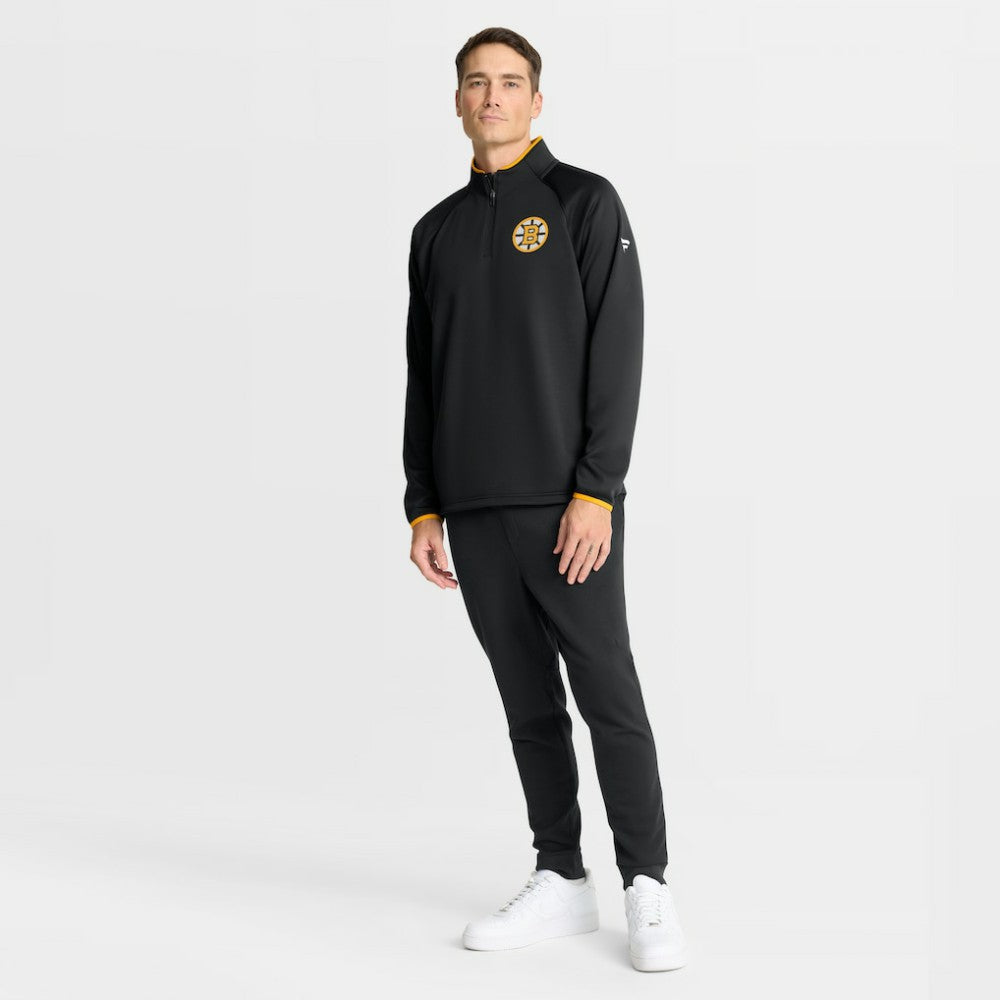 Boston Bruins Fanatics Authentic Pro Rink Raglan Quarter-Zip Pullover - Black | US 202495211
