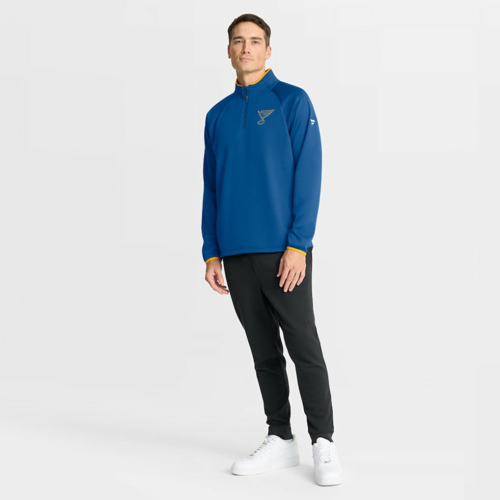St. Louis Blues Fanatics Authentic Pro Rink Raglan Quarter-Zip Pullover - Blue | US 202495213