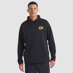 Chicago Blackhawks Fanatics Authentic Pro Rink Raglan Quarter-Zip Pullover - Black | US 202495217