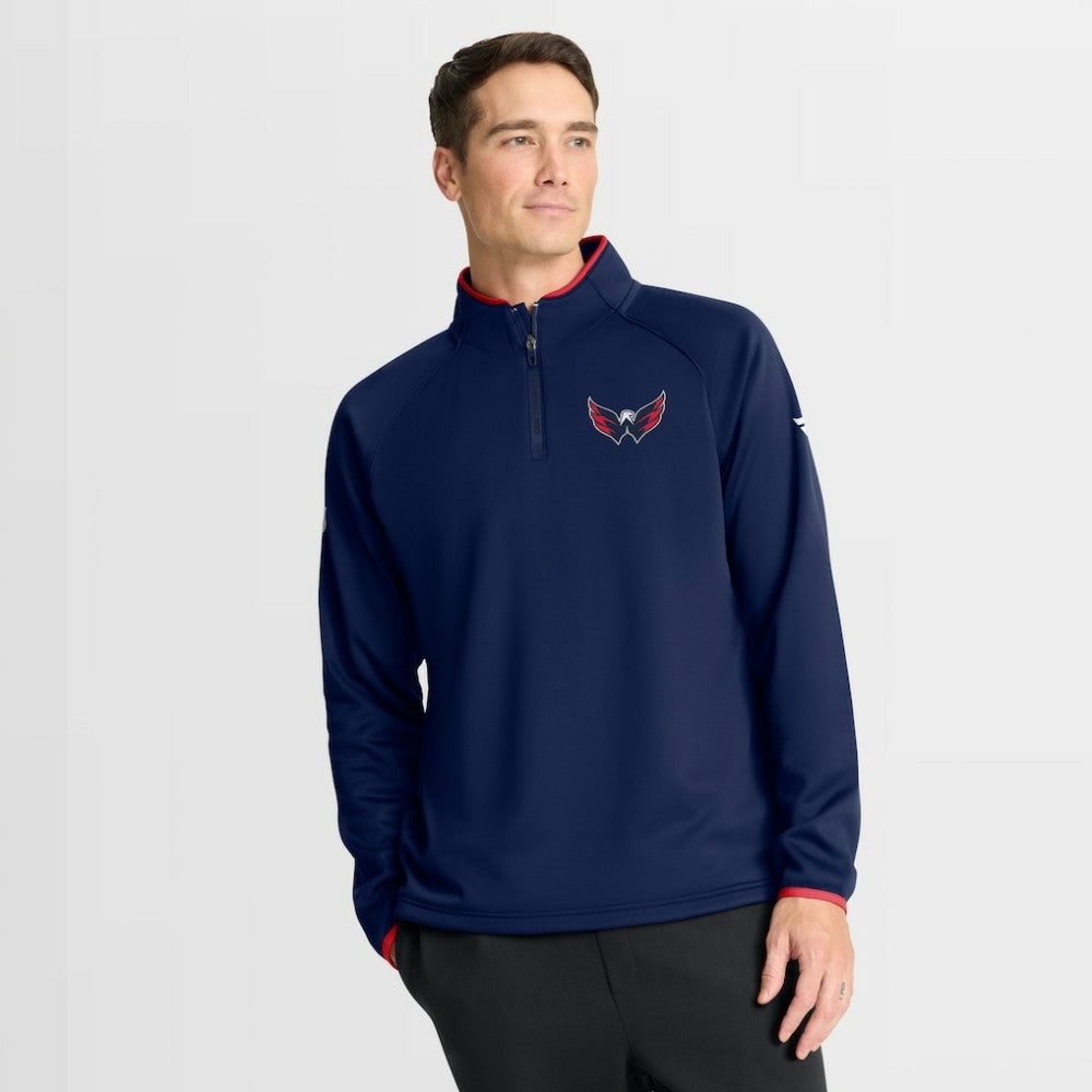 Washington Capitals Fanatics Authentic Pro Rink Raglan Quarter-Zip Pullover - Navy | US 202495221