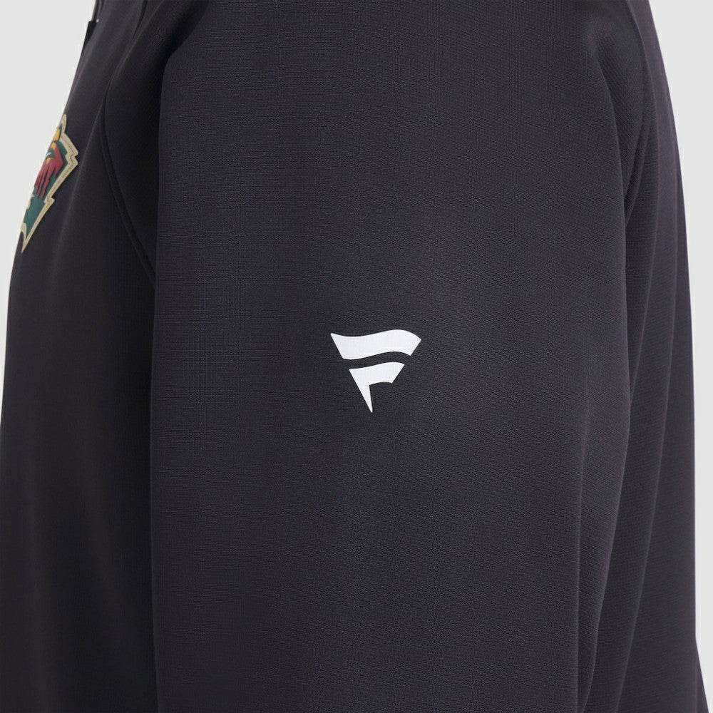 Minnesota Wild Fanatics Authentic Pro Rink Raglan Quarter-Zip Pullover - Black | US 202495228