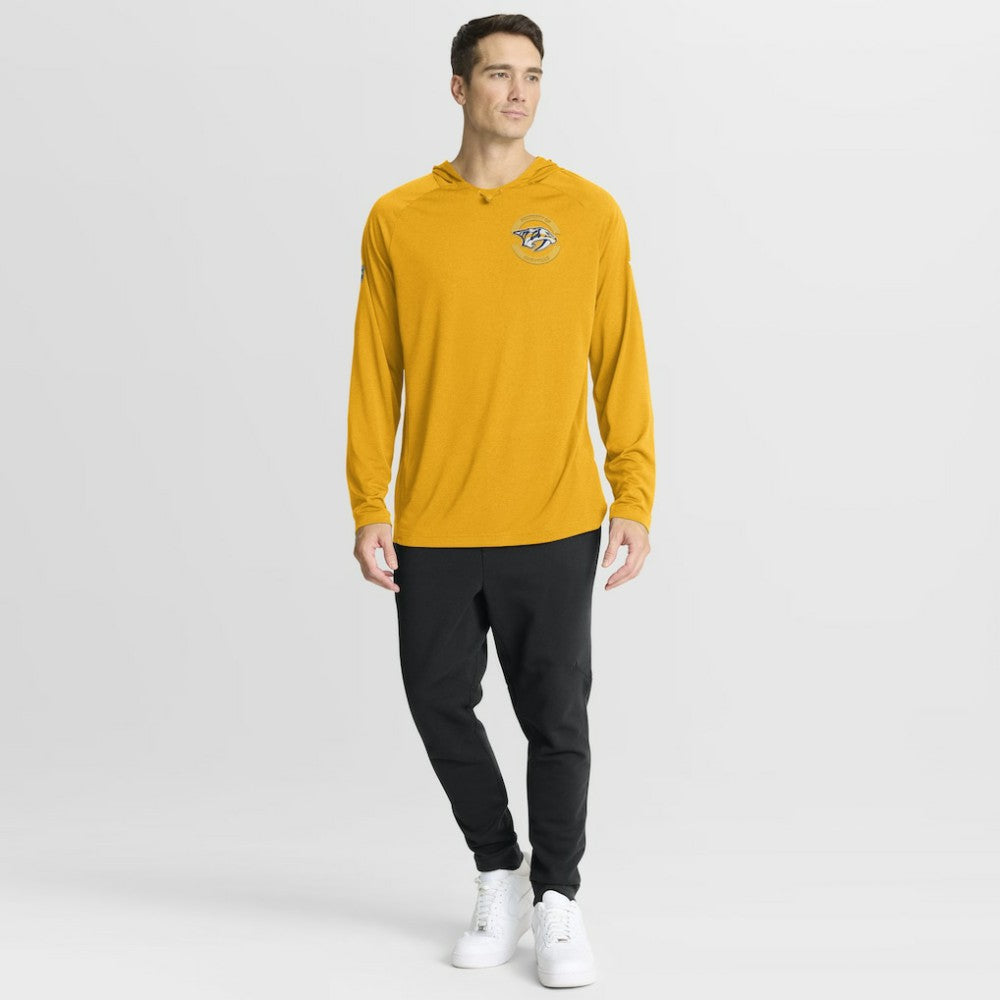 Nashville Predators Fanatics Authentic Pro Rink Hoodie - Gold | US 202495236