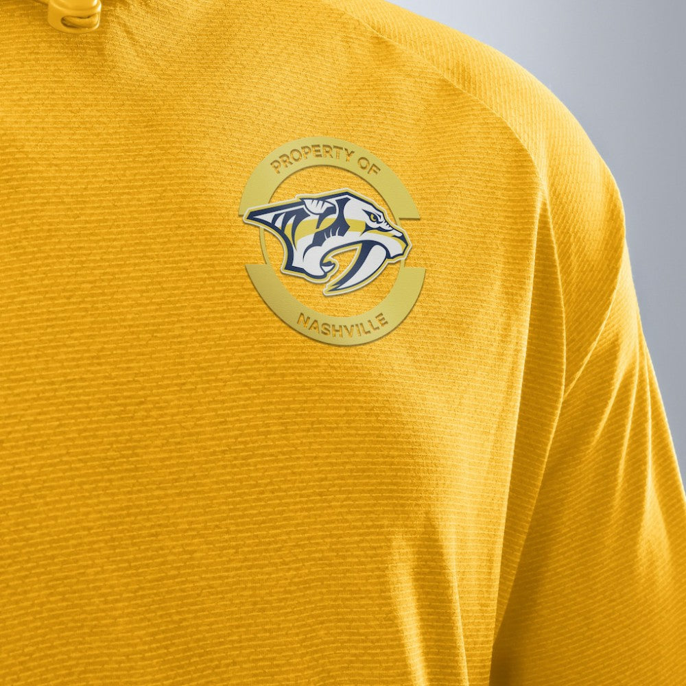 Nashville Predators Fanatics Authentic Pro Rink Hoodie - Gold | US 202495236