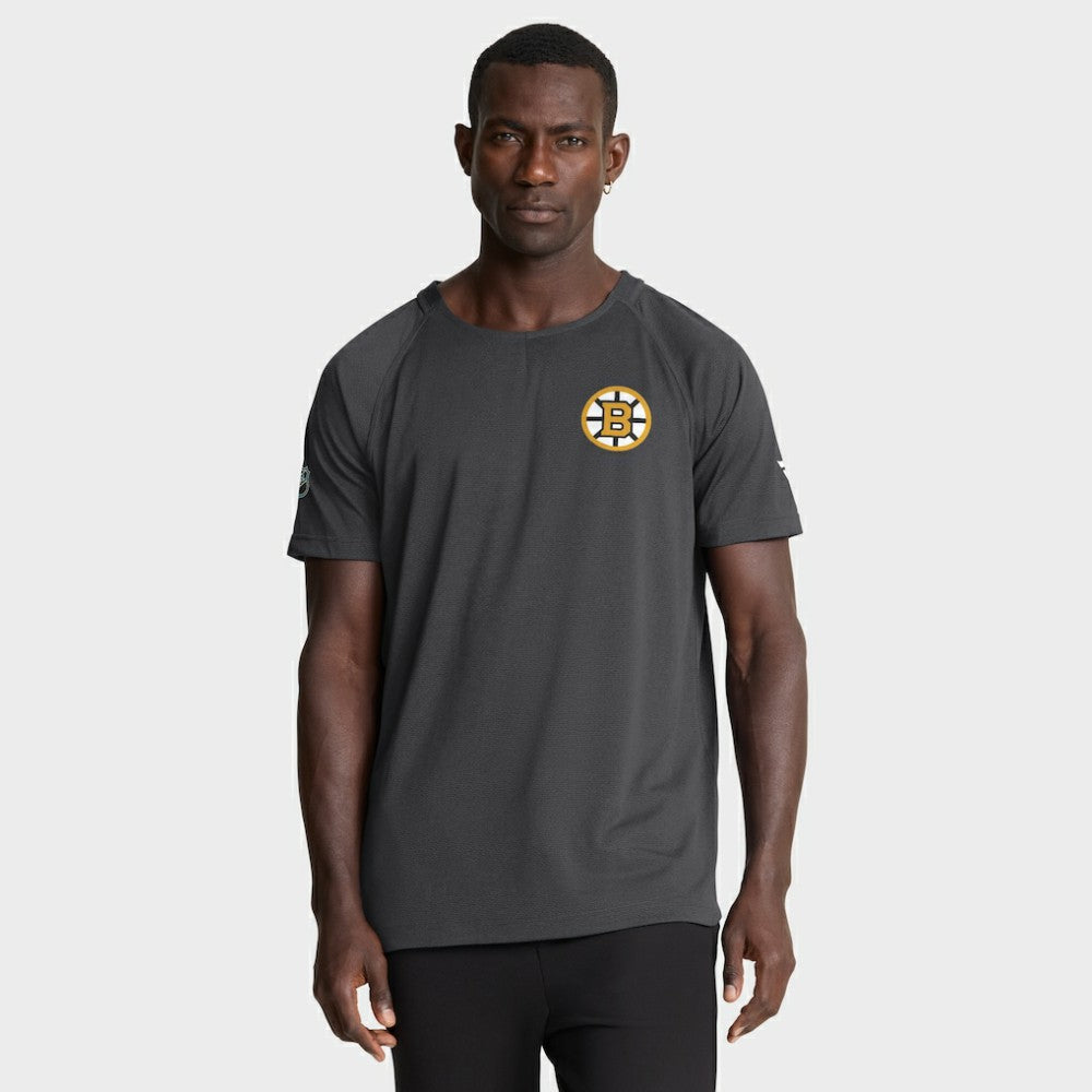 Boston Bruins Fanatics Authentic Pro Rink Raglan Performance T-Shirt - Charcoal | US 202495385