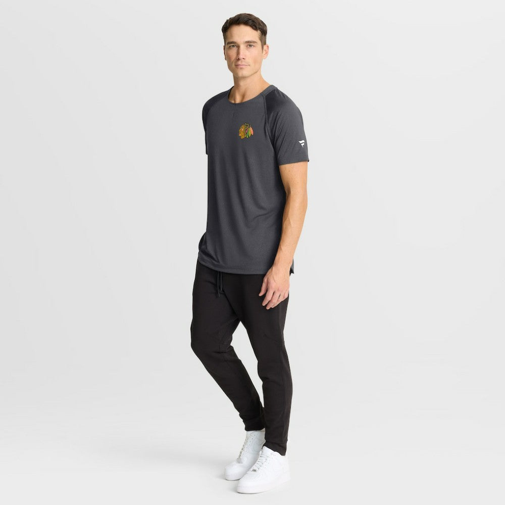 Chicago Blackhawks Fanatics Authentic Pro Rink Raglan Performance T-Shirt - Charcoal | US 202495387