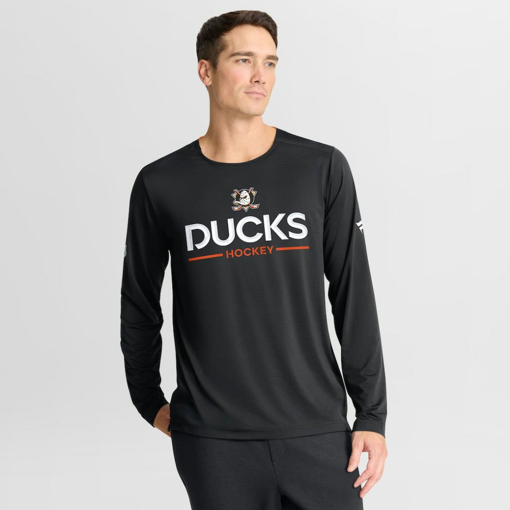 Anaheim Ducks Fanatics Authentic Pro Rink Tech Long Sleeve T-Shirt - Black | US 202495518