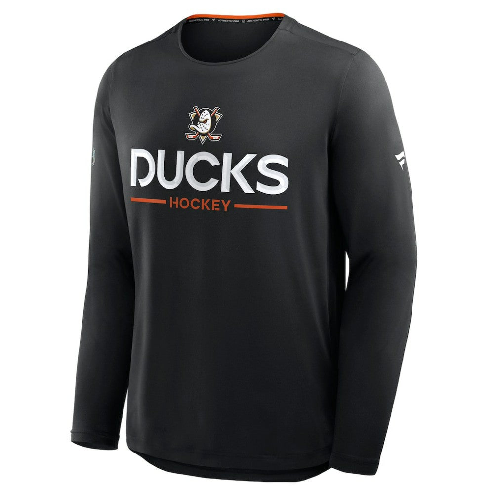 Anaheim Ducks Fanatics Authentic Pro Rink Tech Long Sleeve T-Shirt - Black | US 202495518