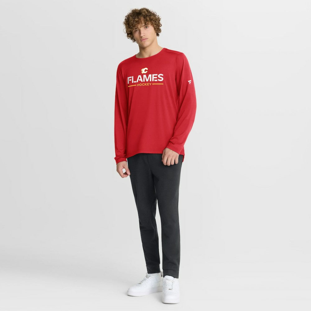 Calgary Flames Fanatics Authentic Pro Rink Tech Long Sleeve T-Shirt - Red | US 202495521