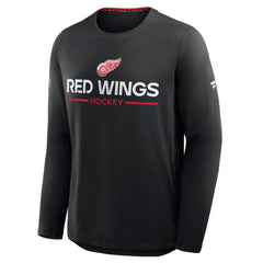 Detroit Red Wings Fanatics Authentic Pro Rink Tech Long Sleeve T-Shirt - Black | US 202495527