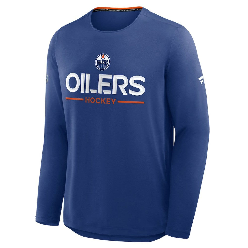 Edmonton Oilers Fanatics Authentic Pro Rink Tech Long Sleeve T-Shirt - Royal | US 202495528