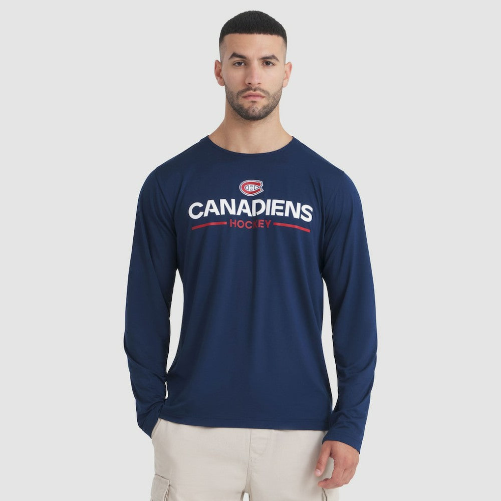 Montreal Canadiens Fanatics Authentic Pro Rink Tech Long Sleeve T-Shirt - Navy | US 202495532