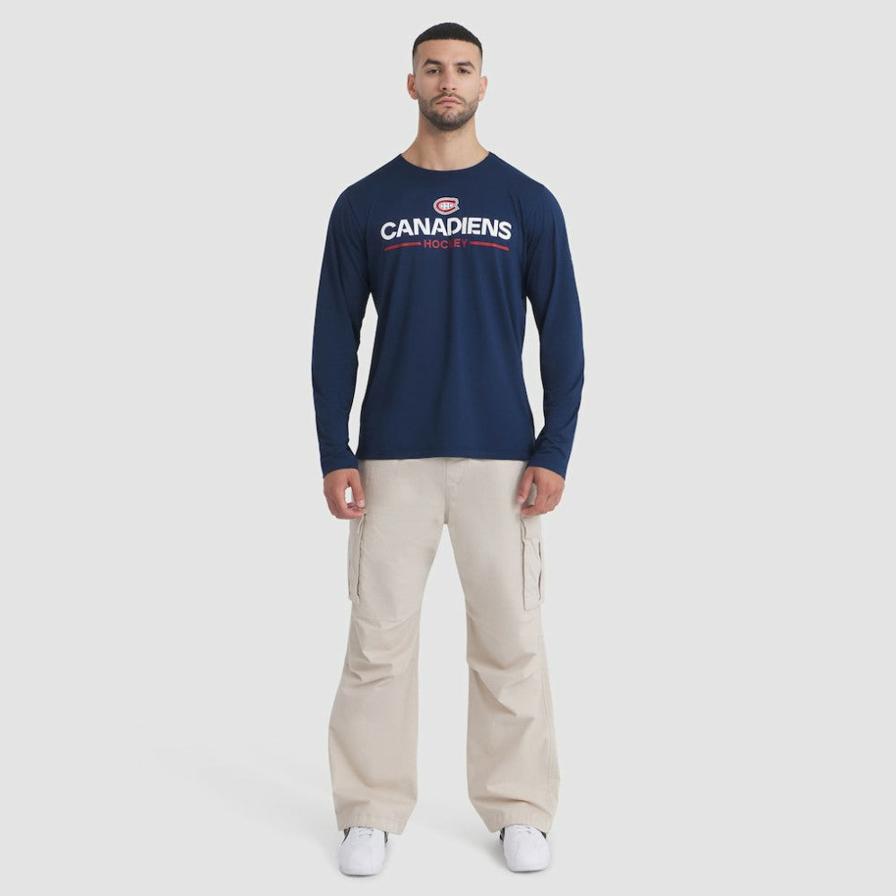 Montreal Canadiens Fanatics Authentic Pro Rink Tech Long Sleeve T-Shirt - Navy | US 202495532