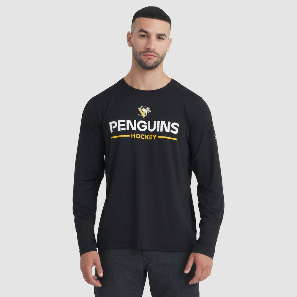 Pittsburgh Penguins Fanatics Authentic Pro Rink Tech Long Sleeve T-Shirt - Black | US 202495541