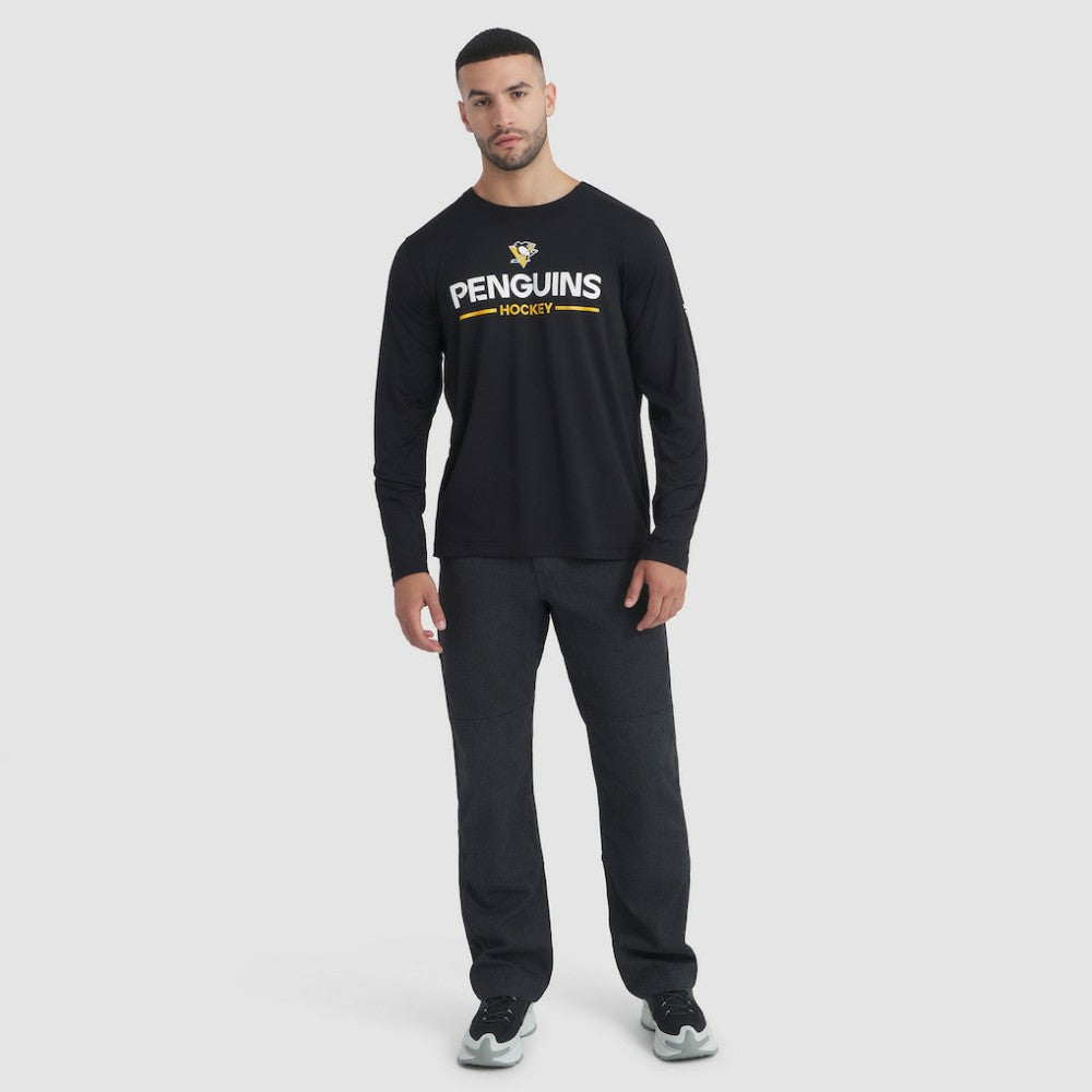 Pittsburgh Penguins Fanatics Authentic Pro Rink Tech Long Sleeve T-Shirt - Black | US 202495541