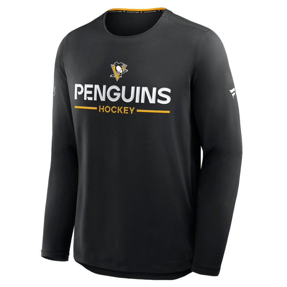 Pittsburgh Penguins Fanatics Authentic Pro Rink Tech Long Sleeve T-Shirt - Black | US 202495541