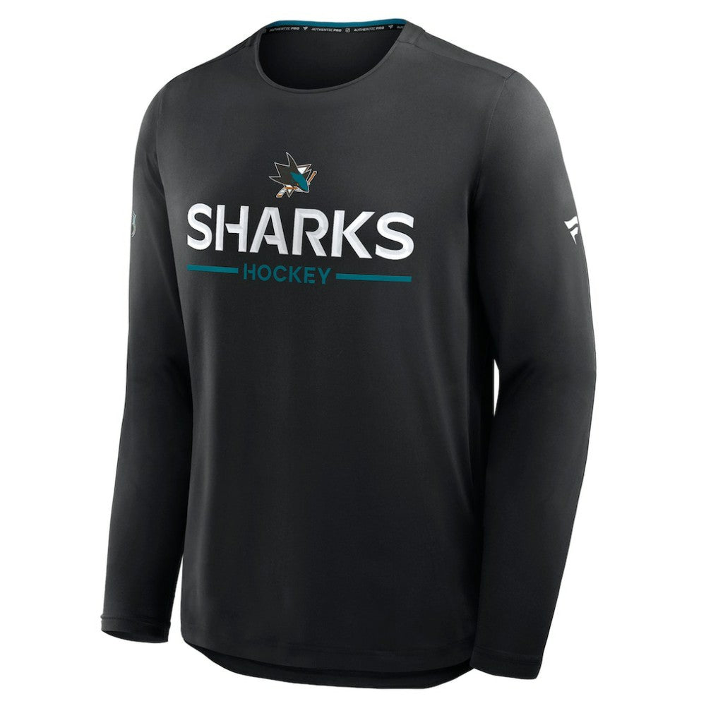 San Jose Sharks Fanatics Authentic Pro Rink Tech Long Sleeve T-Shirt - Black | US 202495542