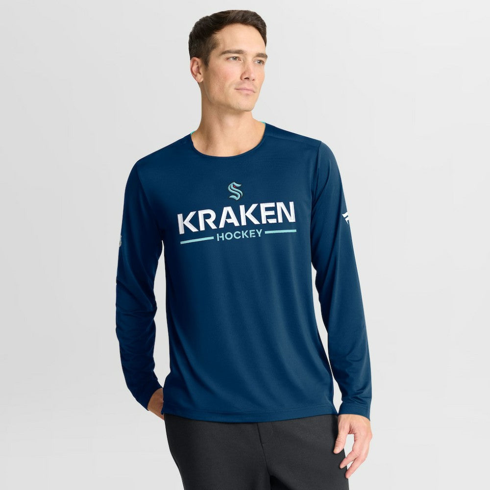 Seattle Kraken Fanatics Authentic Pro Rink Tech Long Sleeve T-Shirt - Navy | US 202495543