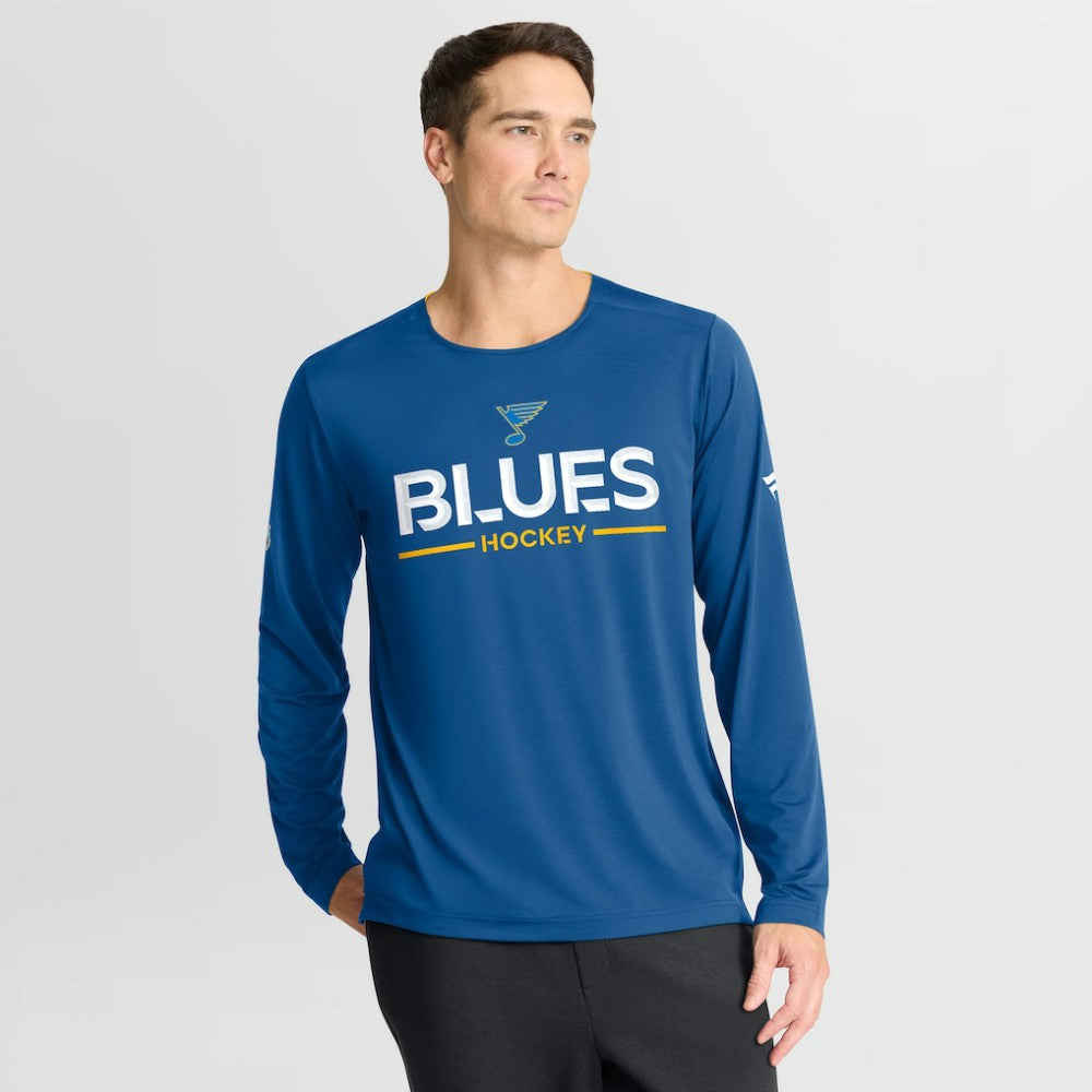 St. Louis Blues Fanatics Authentic Pro Rink Tech Long Sleeve T-Shirt - Blue | US 202495544