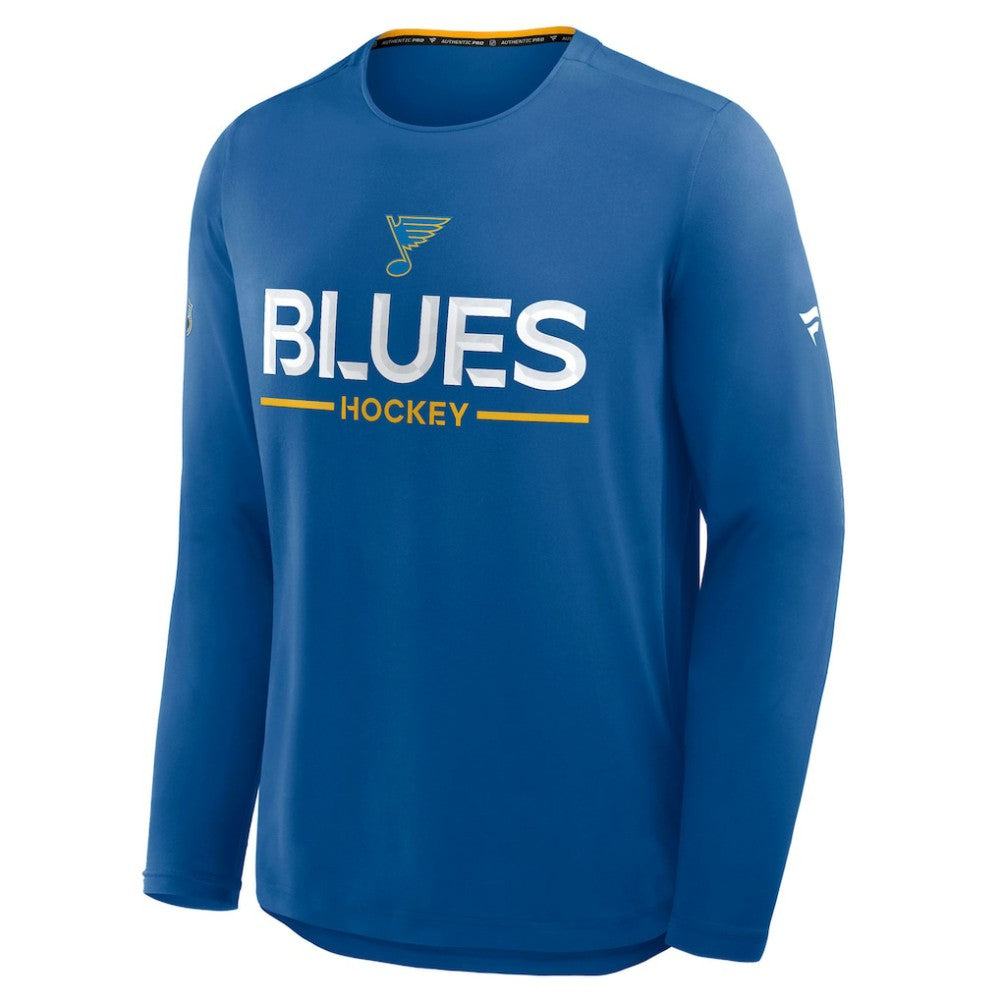 St. Louis Blues Fanatics Authentic Pro Rink Tech Long Sleeve T-Shirt - Blue | US 202495544