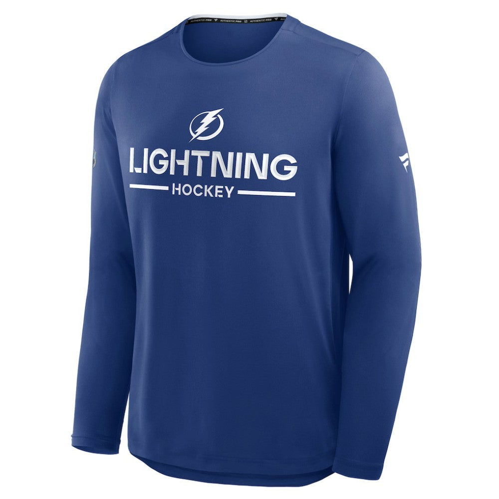 Tampa Bay Lightning Fanatics Authentic Pro Rink Tech Long Sleeve T-Shirt - Blue | US 202495545